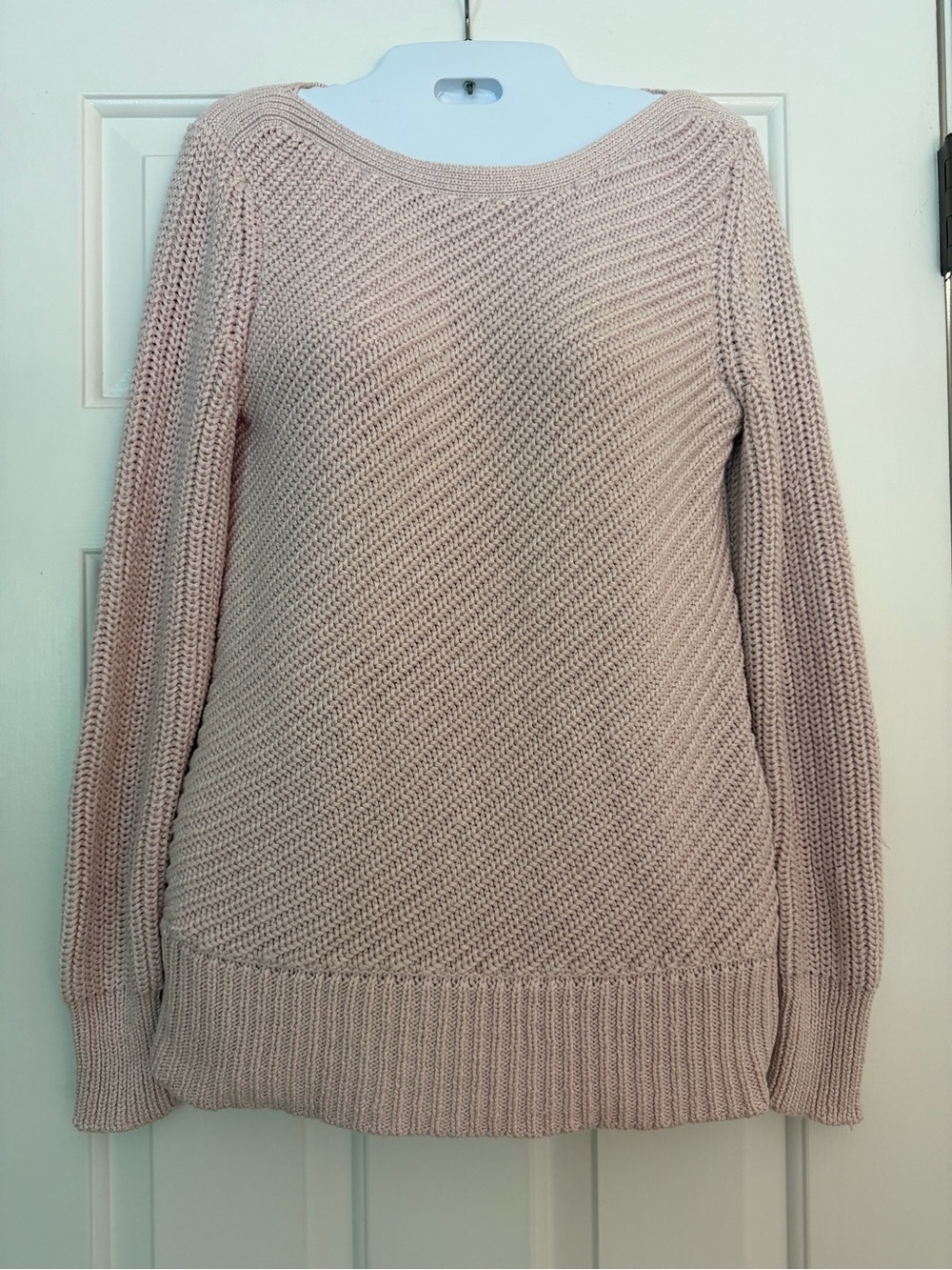 Calvin Klein Pink Textured Knit Zip Hem Sweater Size S/P